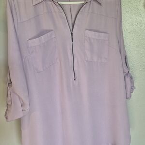 Lavender Women's Top with Zipper